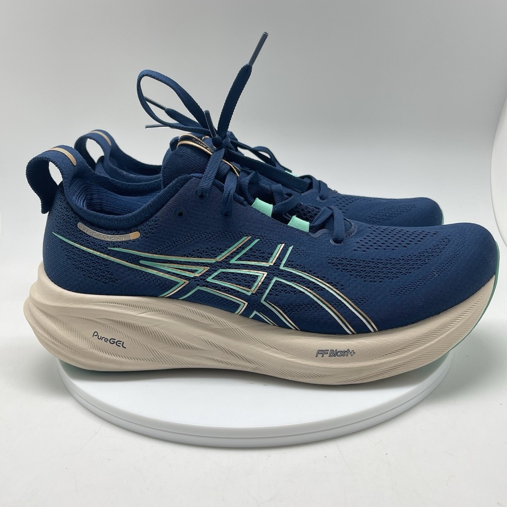 Asics Sneakers Womens 13 Wide Gel Nimbus 26 1012B602 Blue Running Shoes‎